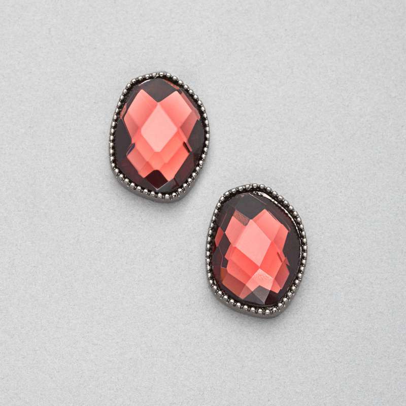Light Hematite Button Clip-on Earrings, Hematite, large image number 0